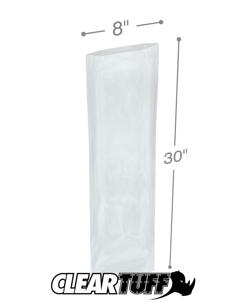 Clear 8 x 30 1.5 mil Poly Bags