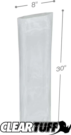 8" x 30" 4 Mil Flat Poly Bags
