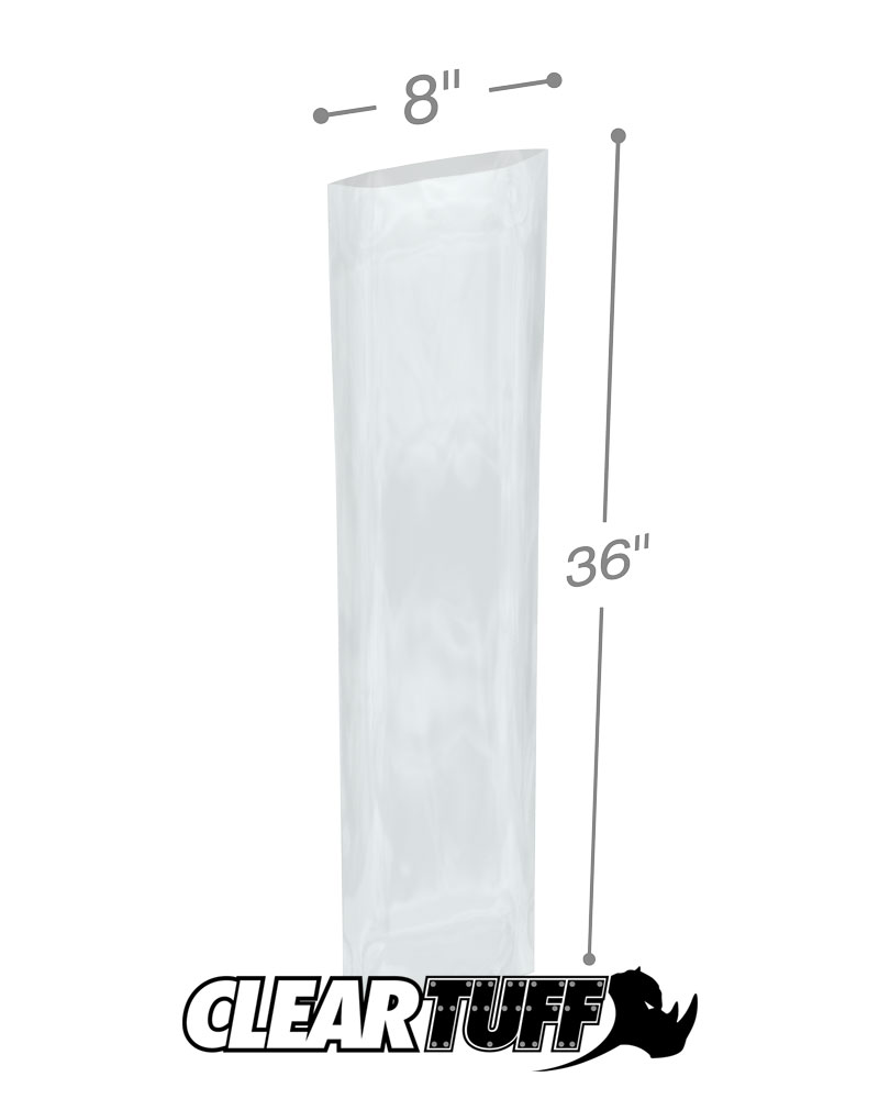 Clear 8 x 36 1.5 mil Poly Bags