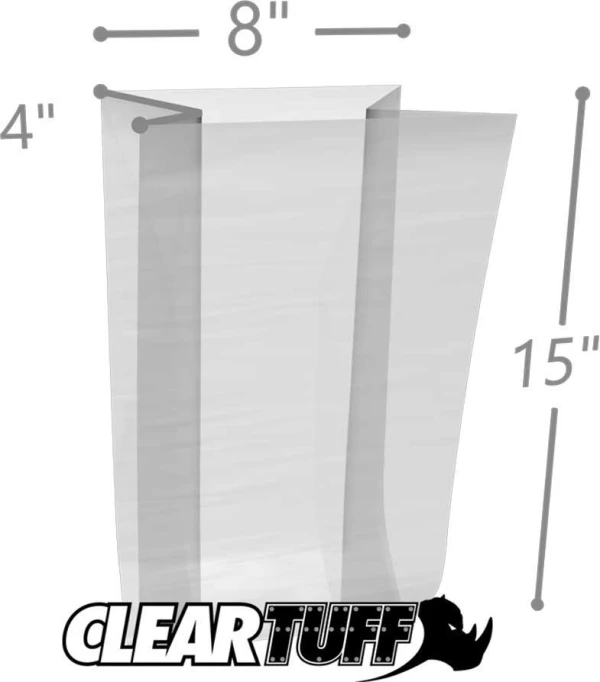 8x4x15 1 Mil Gusseted Poly Bags 8 x 4 x 15 .001 Plastic Gusseted Bags