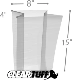 8" x 4" x 15" 3 Mil Gusseted Poly Bags