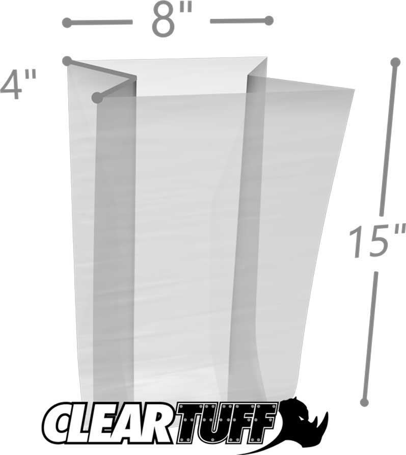 8 x 4 x 15 Gusseted Poly Bags 3 Mil