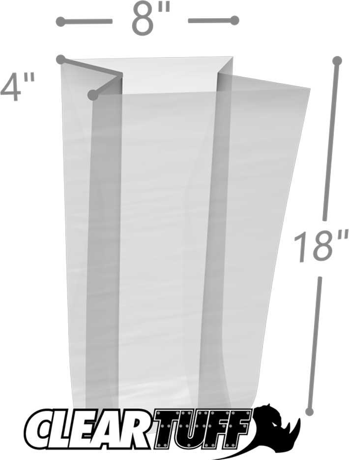 8 x 4 x 18 Gusseted Poly Bags 1 Mil