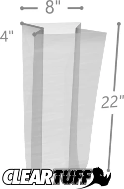 8" x 4" x 22" 2 Mil Gusseted Poly Bags