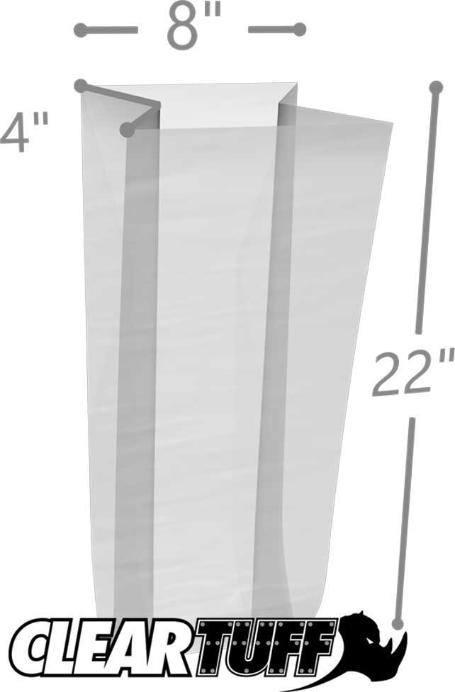 8 x 4 x 22 Gusseted Poly Bags 3 Mil