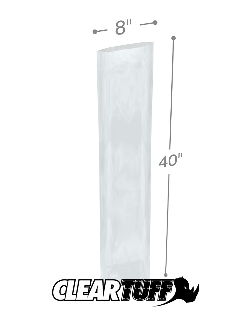 Clear 8 x 40 1.5 mil Poly Bags