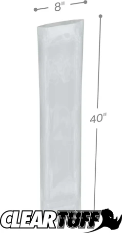 8" x 40" 4 Mil Flat Poly Bags