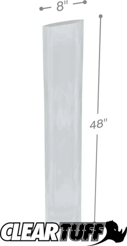 8" x 48" 2 Mil Flat Poly Bags