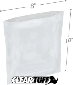 8" x 10" 2 Mil Flat Poly Bags