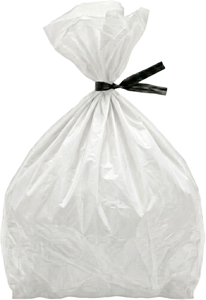 8 in. x 10 in. White Flat Poly Bags Twist Tie Shut