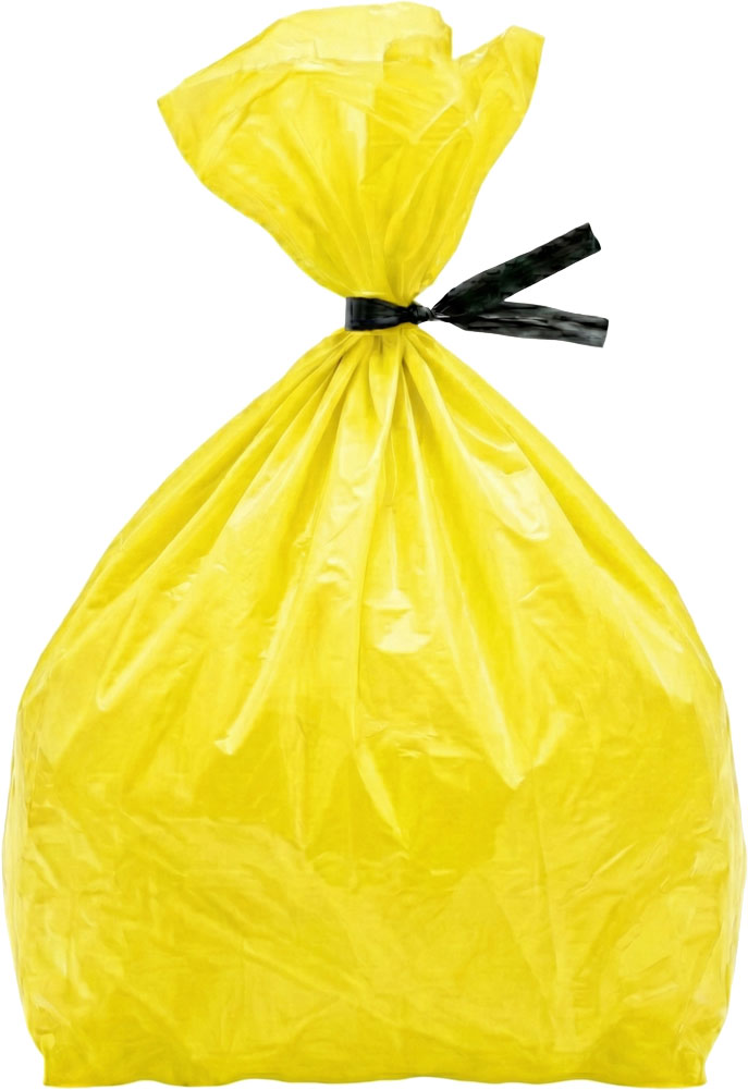 8 in. x 10 in. Yellow Flat Poly Bags Twist Tie Shut