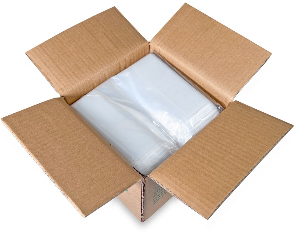 Case of 8 x 4 x 15 .001 Plastic Gusseted Bags