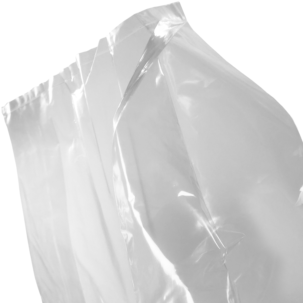 Close up of 8 x 4 x 18 1 Mil Gusseted Poly Bag Side Gusset