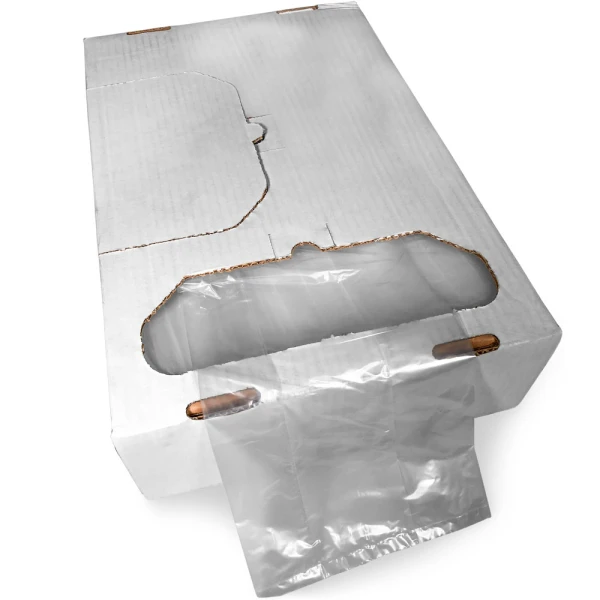 8 x 4 x 18 1.25 mil Utility Bags Dispensed 8 x 4 x 18 1.25 mil Utility Bags Dispensed from Opening on Short Side of Box