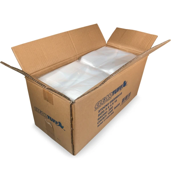 8 x 4 x 18 2 Mil Gusseted Poly Bags Case Case of 8 x 4 x 18 2 Mil Gusseted Poly Bags