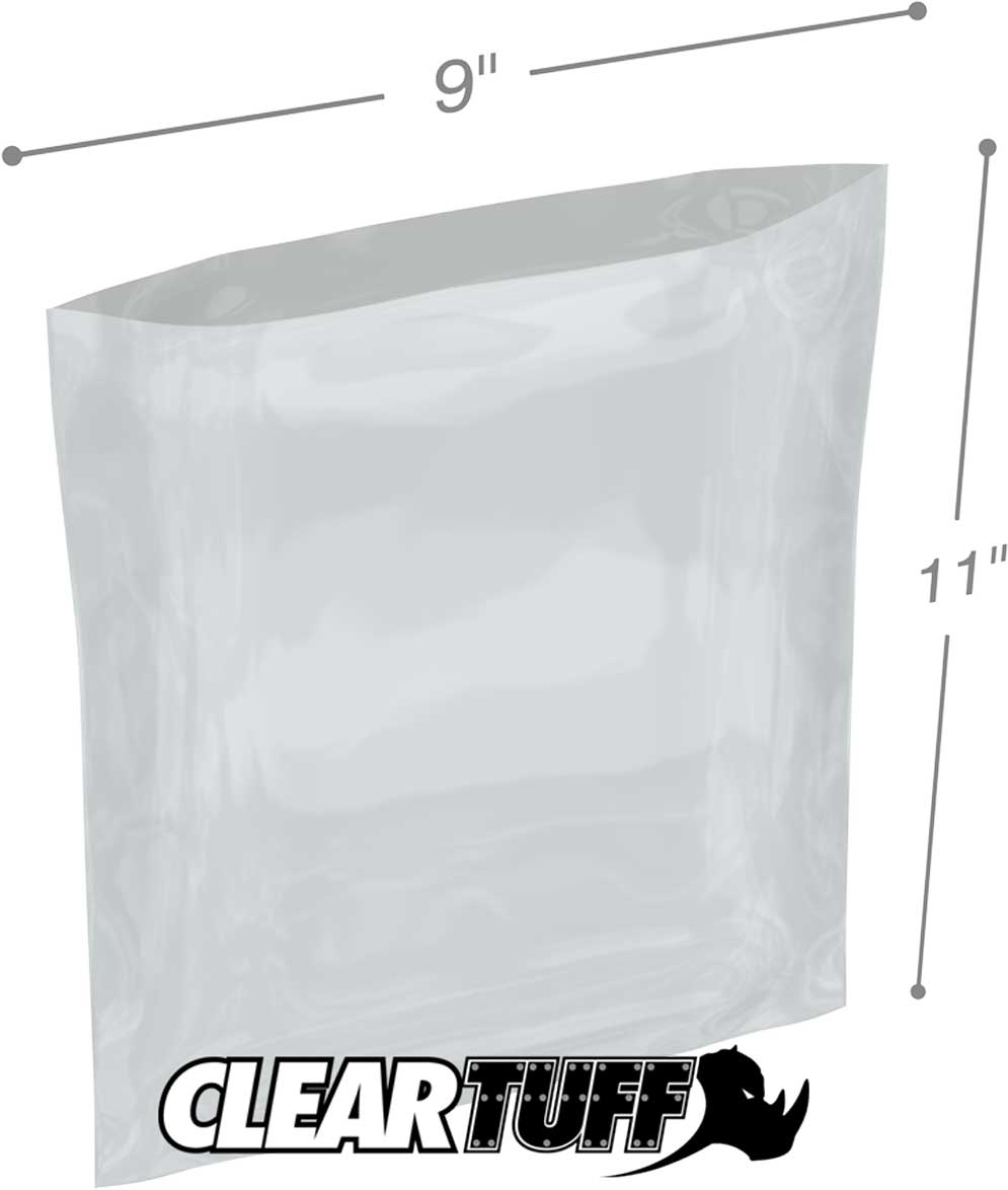 9 x 11 2 mil Poly Bags