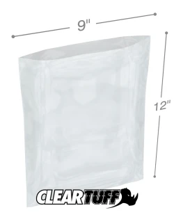 9" x 12" 1.25 Mil Flat Poly Bags