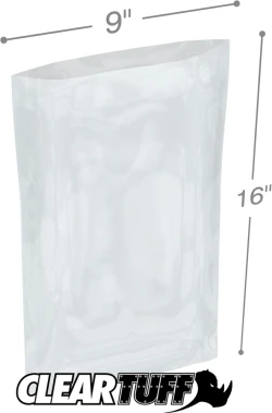 9" x 16" 4 Mil Flat Poly Bags