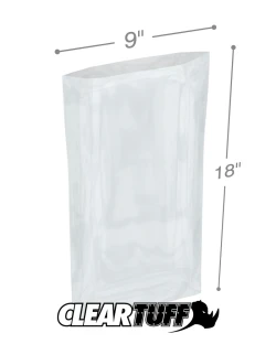 9" x 18" 1.25 Mil Flat Poly Bags