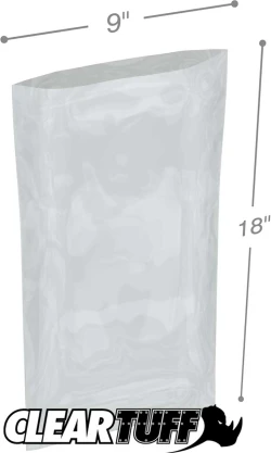 9" x 18" 3 Mil Flat Poly Bags