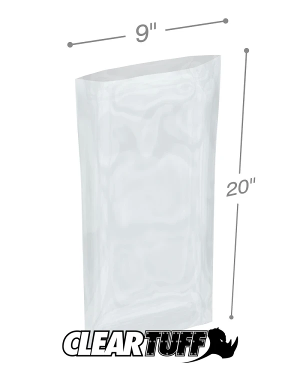 Clear 9 x 20 1.5 mil Poly Bags