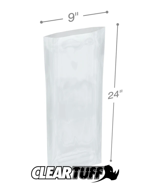 9 x 24 1.5 mil Poly Bags Clear 9 x 24 1.5 mil Poly Bags