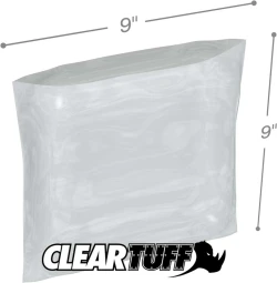 9" x 9" 3 Mil Flat Poly Bags