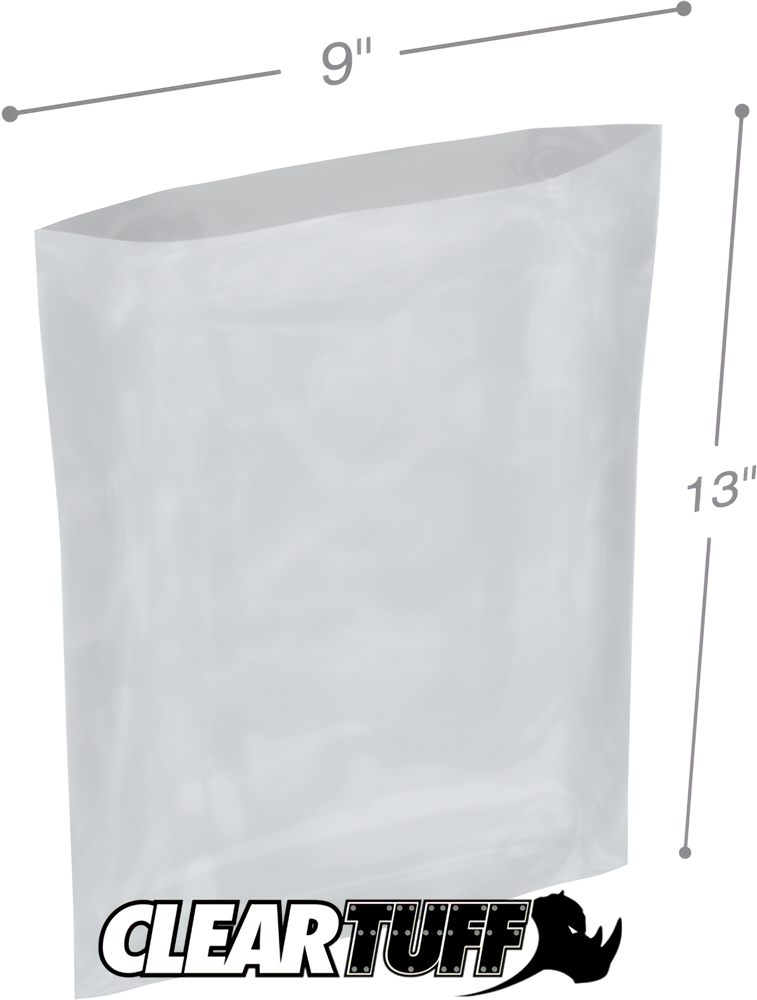 9 x 13 2 mil Poly Bags