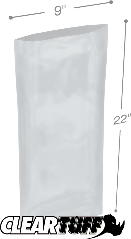 Clear 9 x 22 2 mil Poly Bags