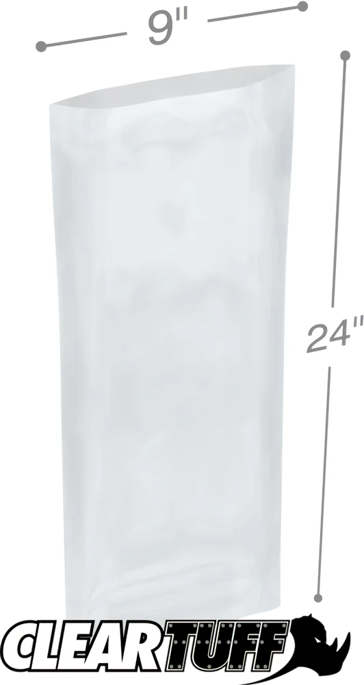 Clear 9 x 24 2 mil Poly Bags