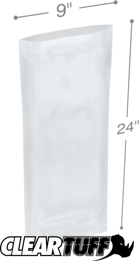 9 x 24 2 mil Poly Bags Clear 9 x 24 2 mil Poly Bags