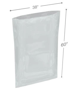 2 Mil 38" x 60" Plastic Flat Poly Bags