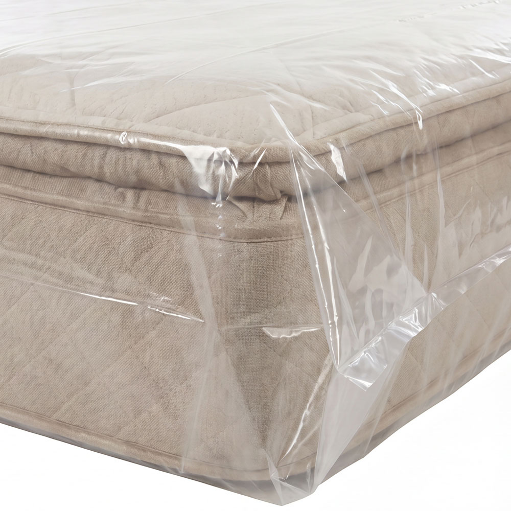 18 Inch Side Gusset of a 82 x 18 x 100  Heavy Duty Gusseted Plastic Cal King Pillow Top Mattress Bags