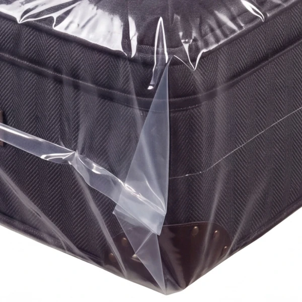 King Mattress Plastic Bags 4 Mil 82 x 15 x 100 Gusseted 15 Inch Side Gusset 15 Inch Side Gusset of a 82 x 15 x 100 4 Mil, Gusseted Plastic King Pillow Top Mattress Bags