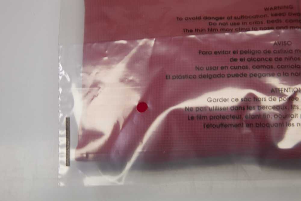 Vented Resealable Suffocation Poly Bags vent hole