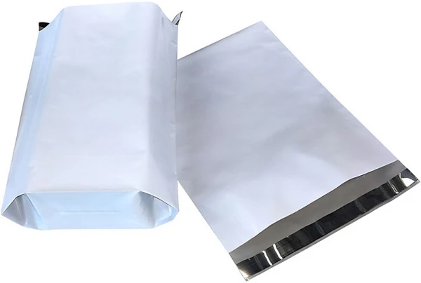 Gusseted Expansion Poly Mailers White Expansion Poly Mailer - Gusseted Bottom