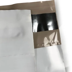 12 x 15.5 Poly Mailers with Tear Perforation Tape and Perforation 12 x 15.5 Poly Mailers with Tear Perforation Close Up of Tape and Perforation