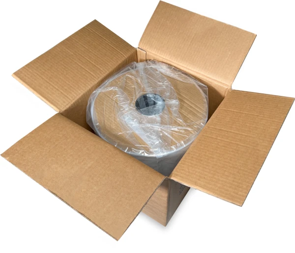12 x 2,200 2 Mil Poly Tubing on Roll Packaged 12 x 2200 2 mil Poly Tubing on Rolls in Cardboard Box and Packaged