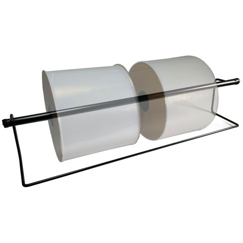 36 inch Poly Tubing Dispenser with transparent poly tubing on rolls