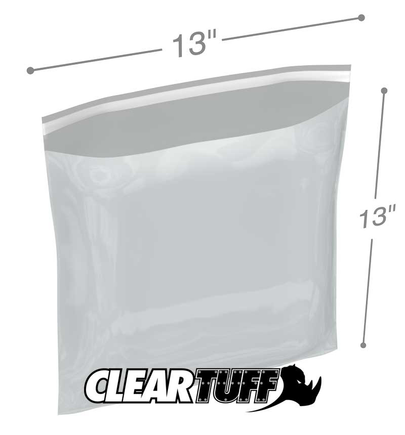 13 x 13 1.5 mil resealable polypropylene bags