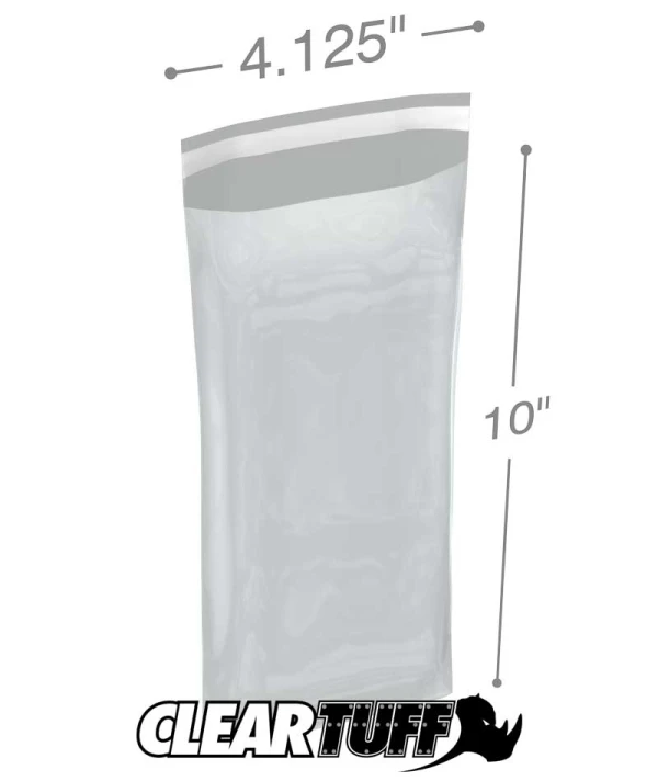 4.125 x 9.5 1.5 mil resealable polypropylene bags