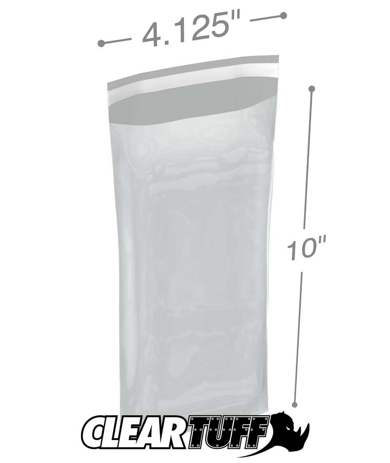 4.125 x 9.5 1.5 mil resealable polypropylene bags