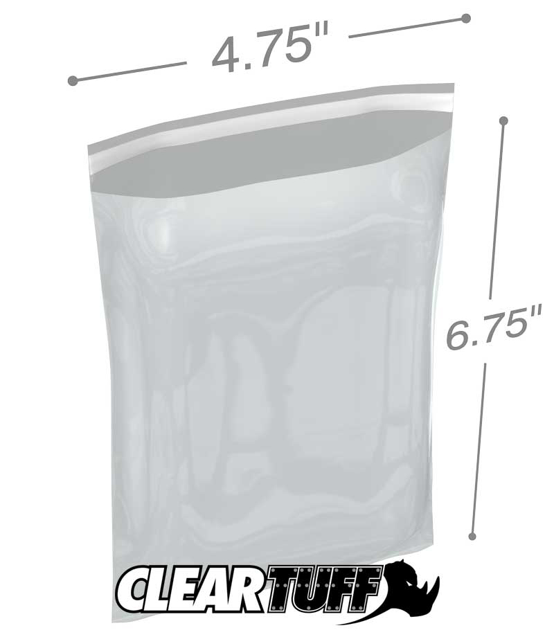4.75 x 6.75 1.5 mil resealable polypropylene bags