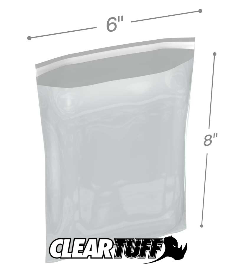 6 x 8 1.5 mil resealable polypropylene bags