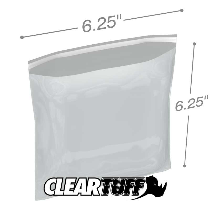 6.25 x 6.25 1.5 mil resealable polypropylene bags