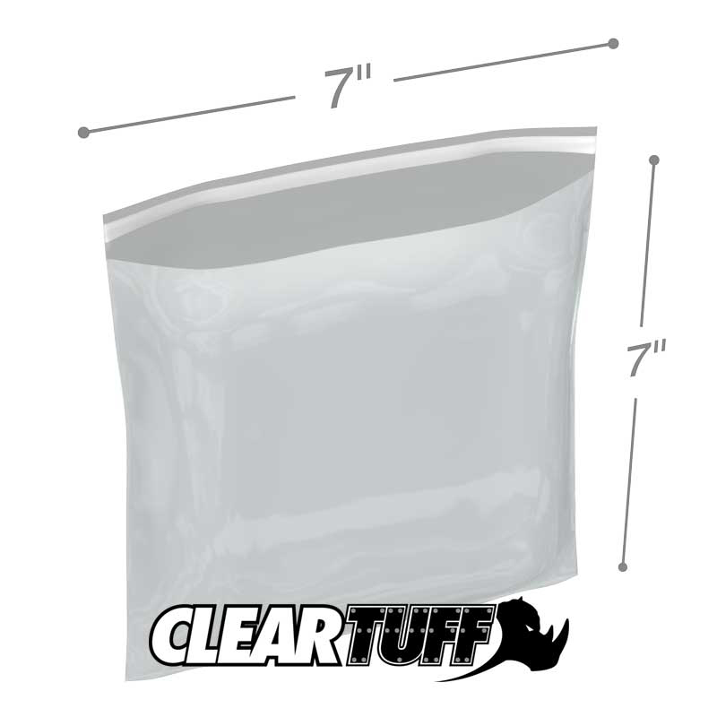 7 x 7 1.5 mil resealable polypropylene bags