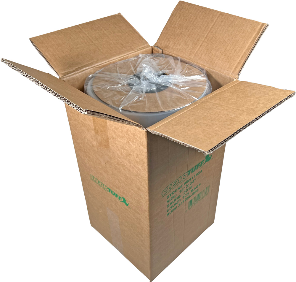 18 x 24 1.5 Mil Pre-Opened Bags On Roll For Automated Bagging Case