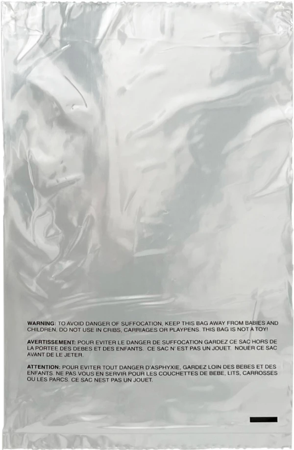 6 x 9 1.5 Mil Auto Bags with Suffocation Warning 6 x 9 1.5 Mil Pre-Opened Bags On Roll For Automated Bagging
