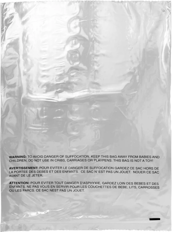 9 x 12 1.5 Mil Auto Bags with Suffocation Warning 9 x 12 1.5 Mil Pre-Opened Bags On Roll For Automated Bagging Front