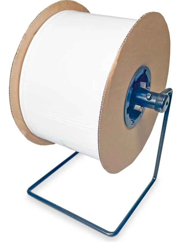 5 x 7 White Front 2 Mil Auto Bags on Roll on Dispenser 5 x 7 White Front Pre Opened Bags 2 Mil Machine Automated Bags on Roll on Dispenser